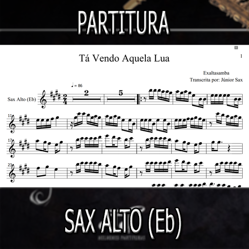 Partitura Tá Vendo Aquela Lua (Exaltasamba) Sax Alto