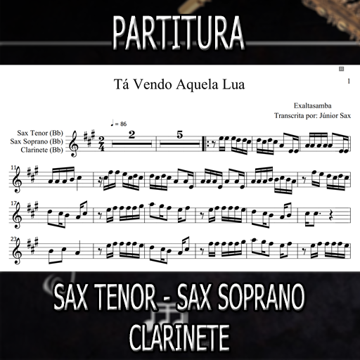 Partitura Tá Vendo Aquela Lua (Exaltasamba) Sax Tenor-Soprano-Clarinete