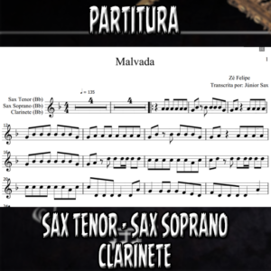 Malvada (Zé Felipe) – Sax Tenor-Soprano-Clarinete (Bb)