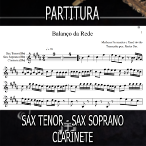 Balanço da Rede (Matheus Fernandes e Xand Avião) - Sax Tenor-Soprano-Clarinete (Bb)