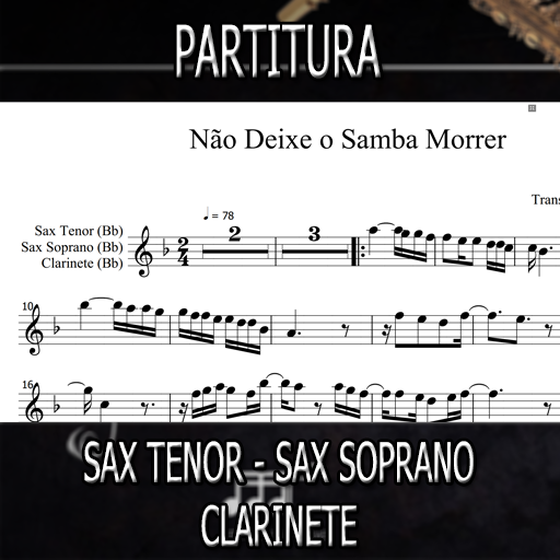 Partitura - Não Deixe o Samba Morrer (Alcione) Sax Tenor-Soprano-Clarinete