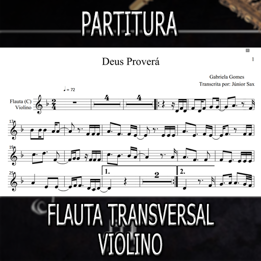 Partitura - Deus Proverá (Gabriela Gomes) Flauta-Violino