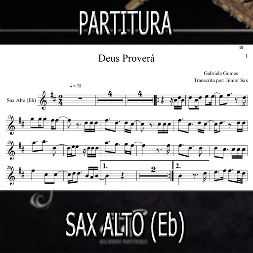 Partitura - Deus Proverá (Gabriela Gomes) Sax Alto