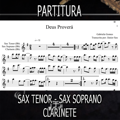 Partitura - Deus Proverá (Gabriela Gomes) Sax Tenor-Soprano-Clarinete