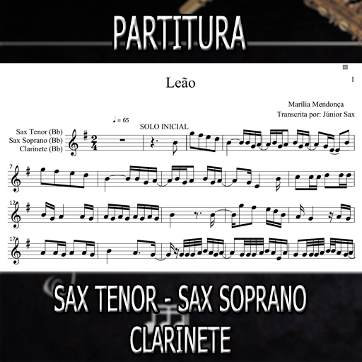 Partitura Leão (Marília Mendonça) Sax Tenor-Soprano-Clarinete