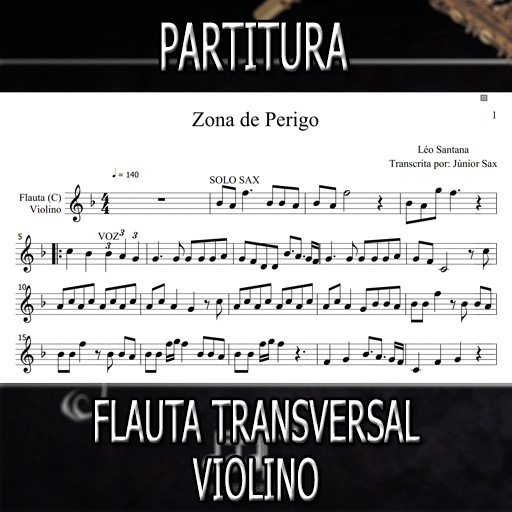 Partitura Zona de Perigo (Léo Santana) Flauta-Violino