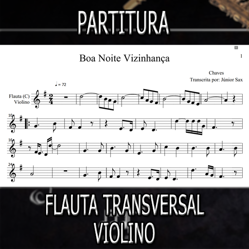 Partitura Boa Noite Vizinhança (Chaves) Flauta-Violino