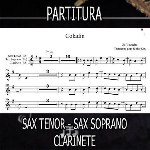 Partitura Coladin (Zé Vaqueiro) Sax Tenor-Soprano-Clarinete