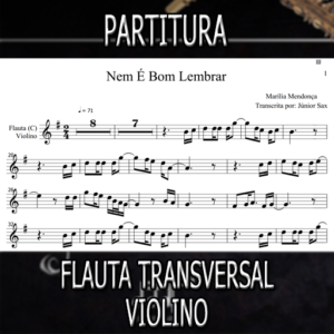 Nem É Bom Lembrar (Marília Mendonça) – Flauta-Violino (C)