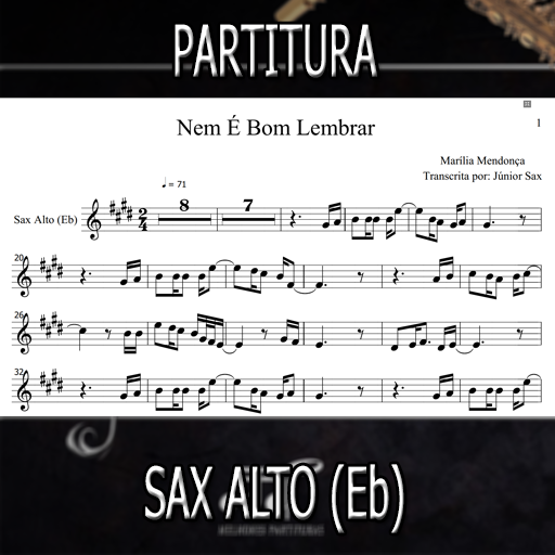 Partitura Nem É Bom Lembrar (Marília Mendonça) Sax Alto