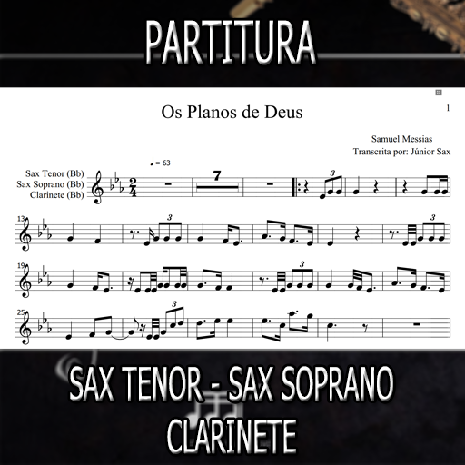 Partitura Os Planos de Deus (Samuel Messias) Sax Tenor-Soprano-Clarinete