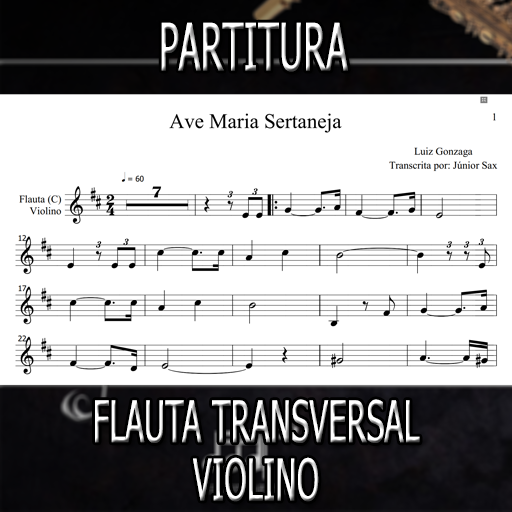 Partitura Ave Maria Sertaneja (Luiz Gonzaga) Flauta-Violino