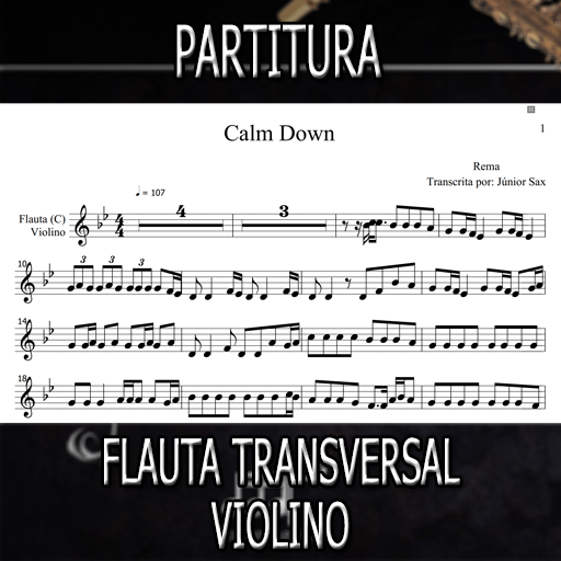 Partitura Calm Down (Rema) Flauta-Violino