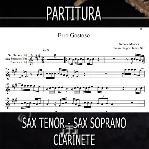 Partitura Erro Gostoso (Simone Mendes) Sax Tenor-Soprano-Clarinete