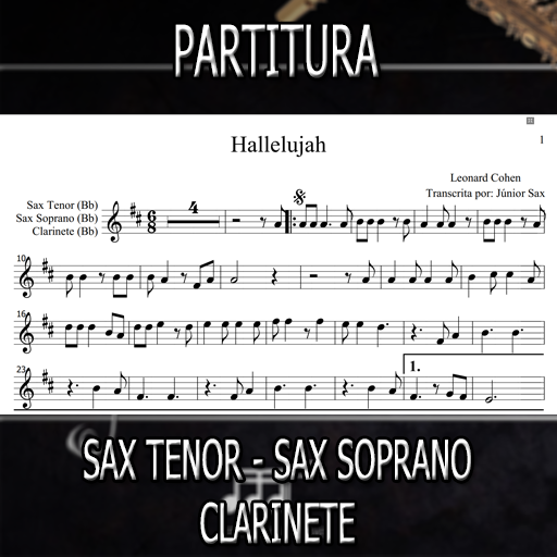 Partitura Hallelujah (Leonard Cohen) Sax Tenor-Soprano-Clarinete