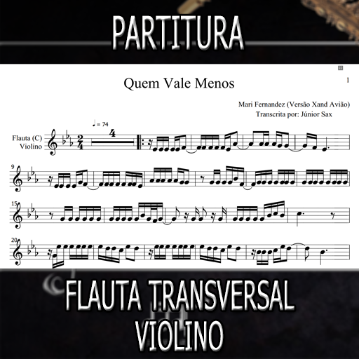 Partitura Quem Vale Menos (Xand Avião) Flauta-Violino