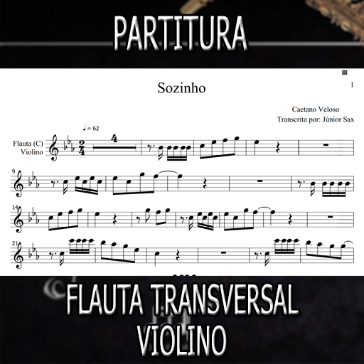 Partitura Sozinho (Caetano Veloso) Flauta-Violino