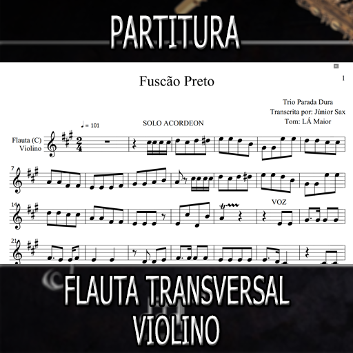 Partitura Fuscão Preto (Trio Parada Dura) Flauta-Violino (C)