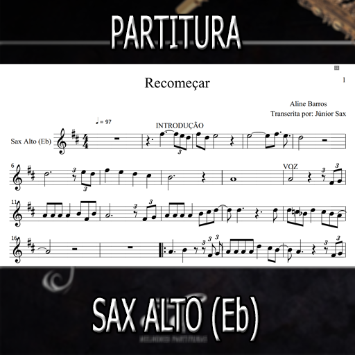 Partitura Recomeçar (Aline Barros) Sax Alto