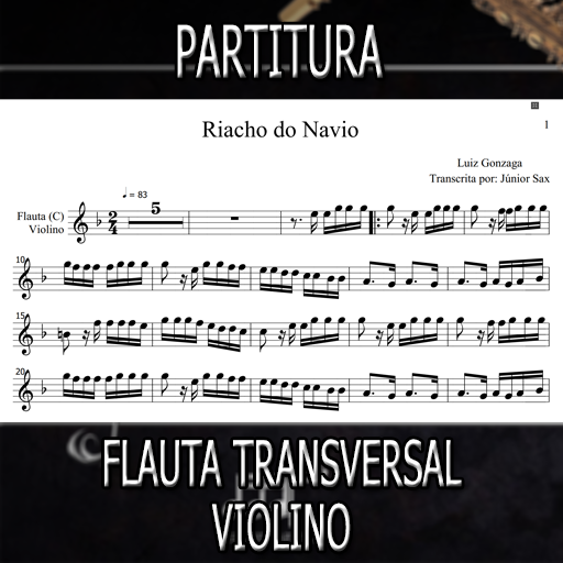 Partitura Riacho do Navio (Luiz Gonzaga) Flauta-Violino