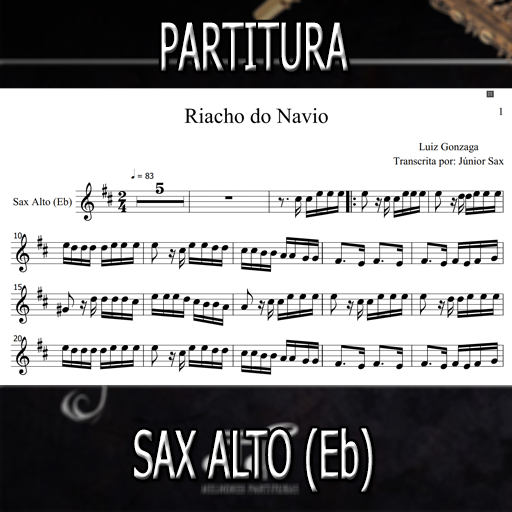 Partitura Riacho do Navio (Luiz Gonzaga) Sax Alto