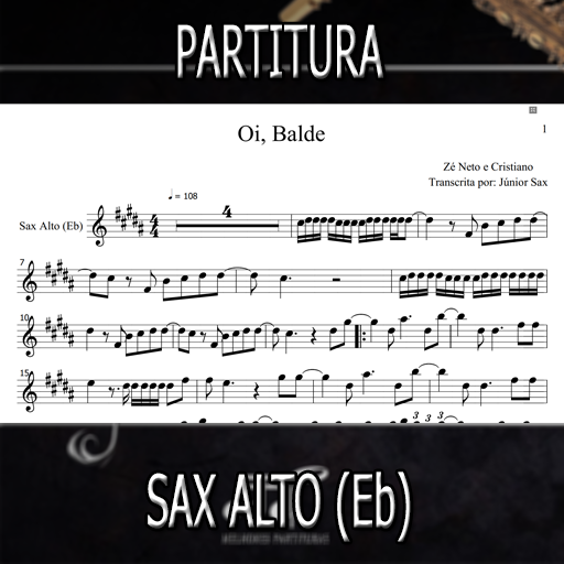 Partitura Oi Balde (Zé Neto e Cristiano) Sax Alto