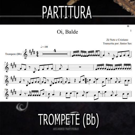 Partitura Oi Balde (Zé Neto e Cristiano) Trompete