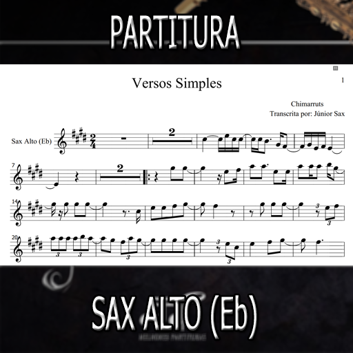 Partitura Versos Simples (Chimarruts) Sax Alto