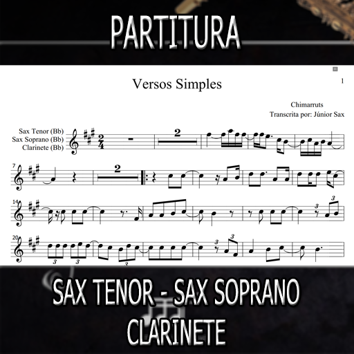 Partitura Versos Simples (Chimarruts) Sax Tenor-Soprano-Clarinete