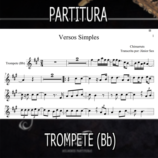 Partitura Versos Simples (Chimarruts) Trompete