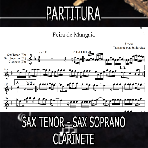 Partitura Feira de Mangaio (Sivuca) Sax Tenor-Soprano-Clarinete