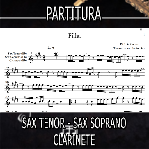 Partitura Filha (Rick e Renner) Sax Tenor-Soprano-Clarinete