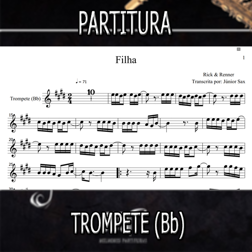 Partitura Filha (Rick e Renner) Trompete