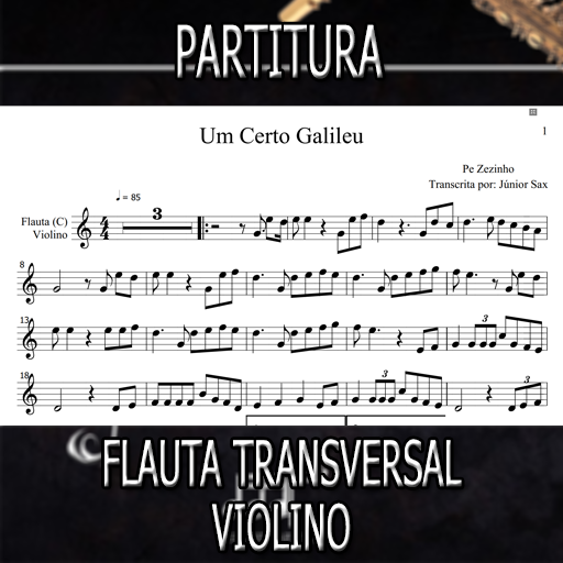 Partitura Um Certo Galileu (Pe Zezinho) Flauta-Violino