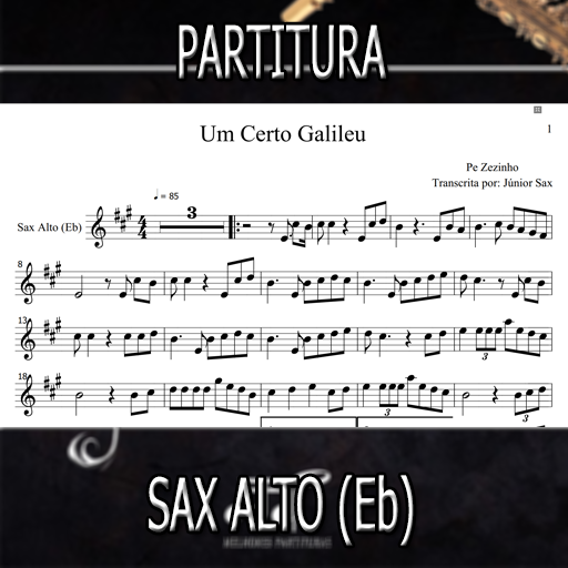 Partitura Um Certo Galileu (Pe Zezinho) Sax Alto