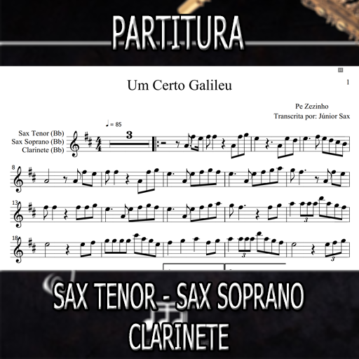 Partitura Um Certo Galileu (Pe Zezinho) Sax Tenor-Soprano-Clarinete