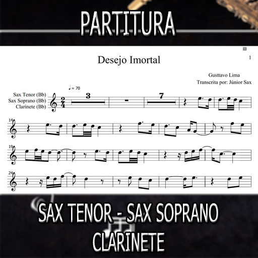 Partitura Desejo Imortal (Gusttavo Lima) Sax Tenor-Soprano-Clarinete