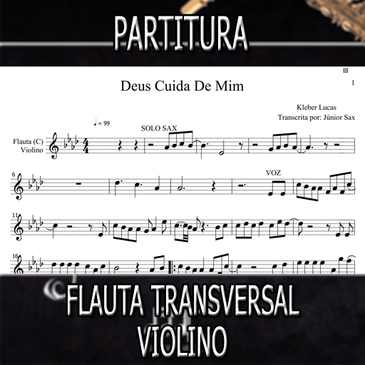 Partitura Deus Cuida de Mim (Kleber Lucas) Flauta-Violino