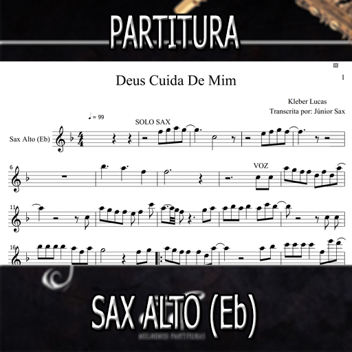 Partitura Deus Cuida de Mim (Kleber Lucas) Sax Alto