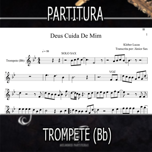 Partitura Deus Cuida de Mim (Kleber Lucas) Trompete