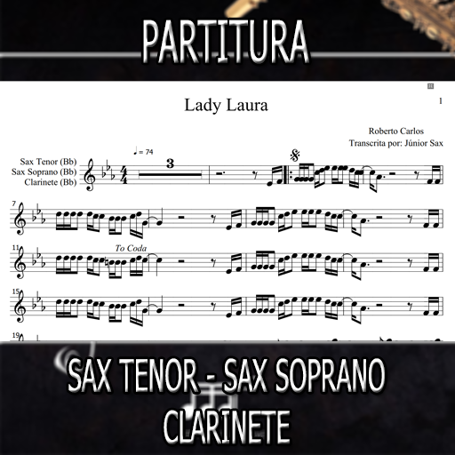 Partitura Lady Laura (Roberto Carlos) Sax Tenor-Soprano-Clarinete