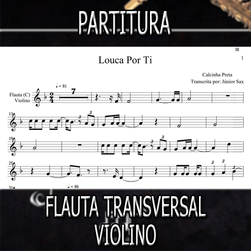 Partitura Louca Por Ti (Calcinha Preta) Flauta-Violino