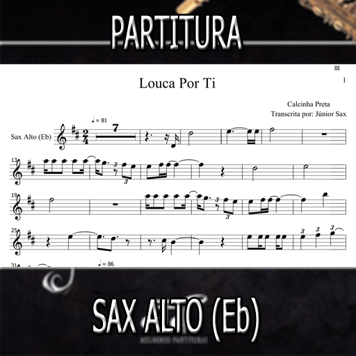 Partitura Louca Por Ti (Calcinha Preta) Sax Alto