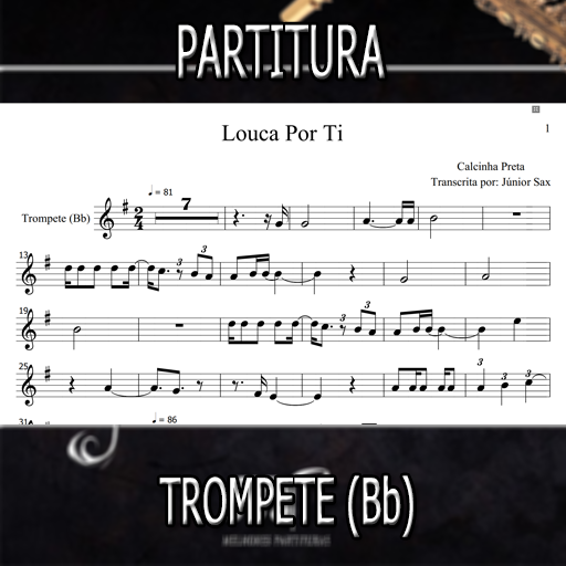 Partitura Louca Por Ti (Calcinha Preta) Trompete