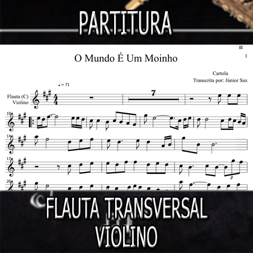 Partitura O Mundo É Um Moinho (Cartola) Flauta-Violino