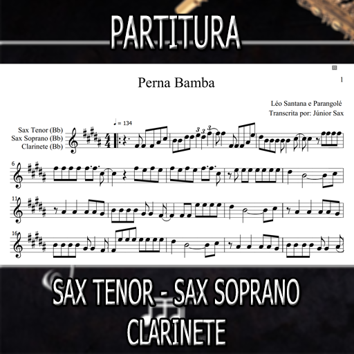 Partitura Perna Bamba (Léo Santana e Parangolé) Sax Tenor-Soprano-Clarinete