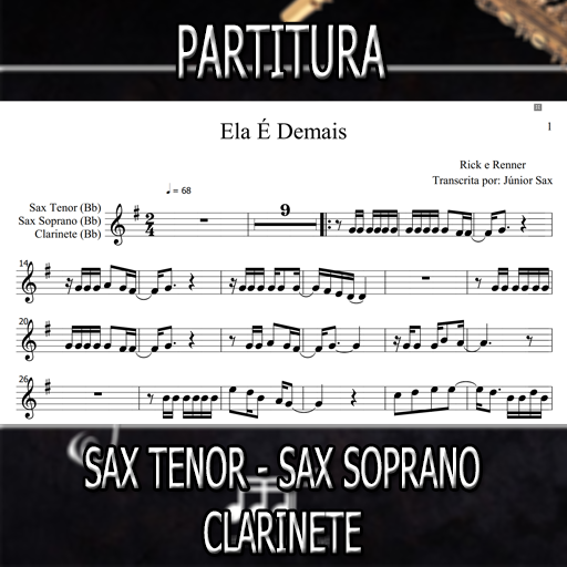 Partitura Ela É Demais (Rick e Renner) Sax Tenor-Soprano-Clarinete