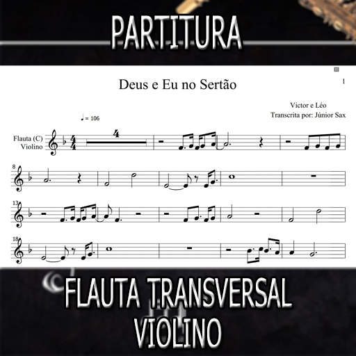 Partitura Deus e Eu no Sertão (Victor e Léo) Flauta-Violino