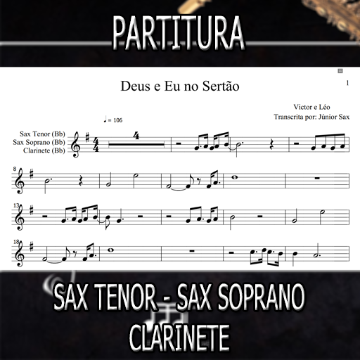 Partitura Deus e Eu no Sertão (Victor e Léo) Sax Tenor-Soprano-Clarinete