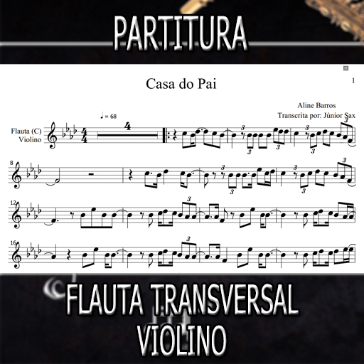 Partitura Casa do Pai (Aline Barros) Flauta-Violino